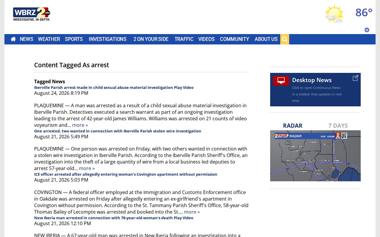 Wilkinson County regional arrest-news archive on WBRZ